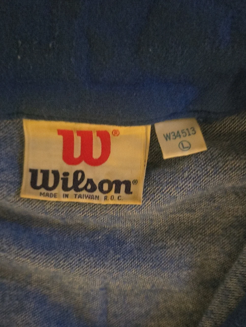 Vintage Wilson Blue & Heathered Light-Blue Quarter-Zip Sweater Size L